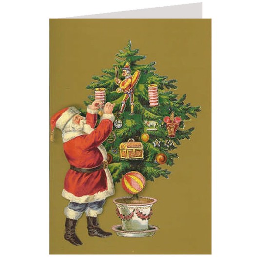 Christmas Tree and Santa 3-D Christmas Card ~ England